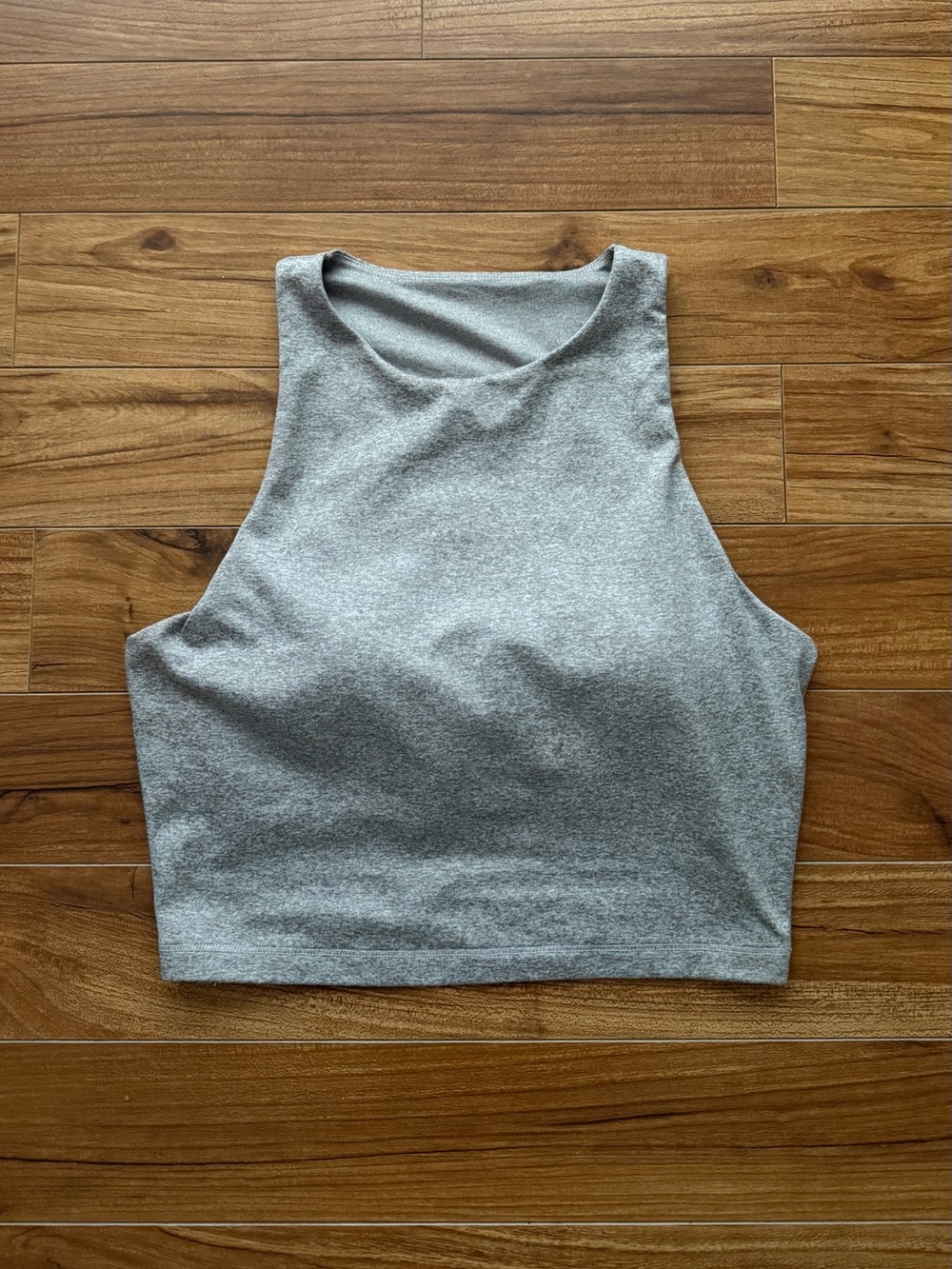 Old Navy CloudComfy Heather Gray High Neck Built In Bra Crop Tank Top Small